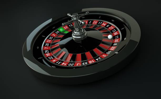 istock Modern Black, Red And Silver Roulette Wheel - 3D Illustration 1350911482