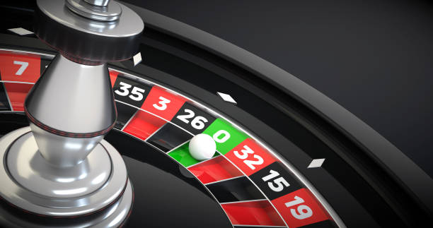 istock Modern Black, Red And Silver Roulette Wheel - 3D Illustration 1350911489