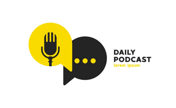 stockillustraties, clipart, cartoons en iconen met podcast radio logo icon. vector illustration. - podcast logo