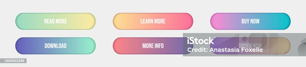 Set Of Buttons For Mobile Device Interface Ui Design With Gradient ...
