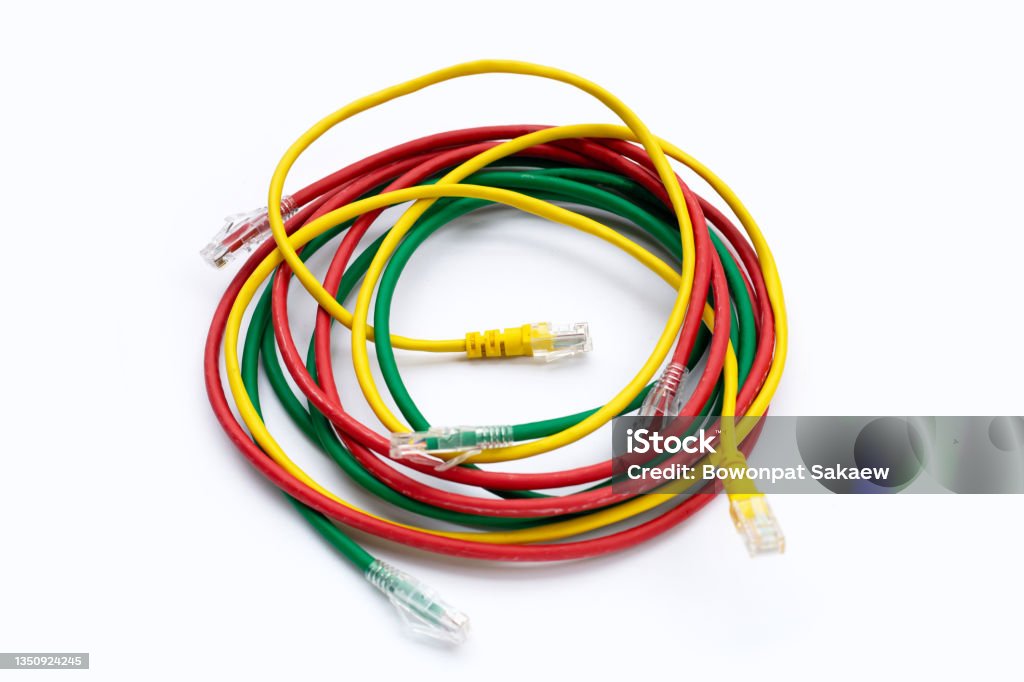 Lan Connection Pic Lan Network Connection Ethernet Cables On White Stock Photo - Download ...