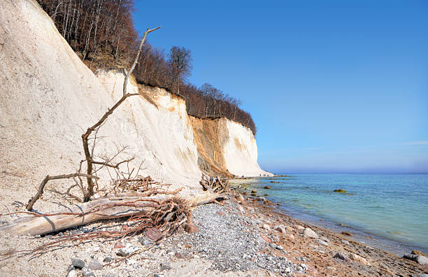 HDR of Baltic Sea Coastline Chalk Rock Insel R&#252;gen (Germany) HDR image of Rugen Island - Insel Ruegen, Germany. Chalk Rocks, Countryside, Sassnitz,  flint stone stock pictures, royalty-free photos & images