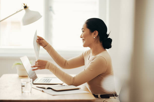 istock Happy Business Woman Working from Home Office 1350926655