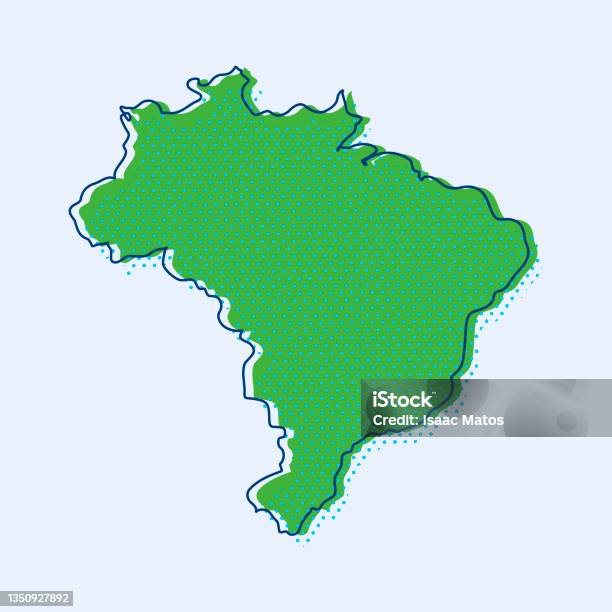 윤곽선과 그리드가 있는 미니멀한 브라질 지도 Eps 10 브라질에 대한 스톡 벡터 아트 및 기타 이미지 - 브라질, 지도, 단순함