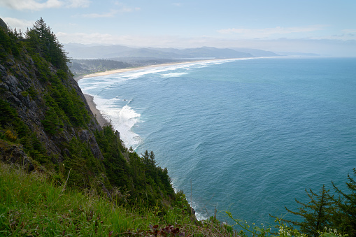 A high angle view of the Nehalem Bay State Park Beach.
