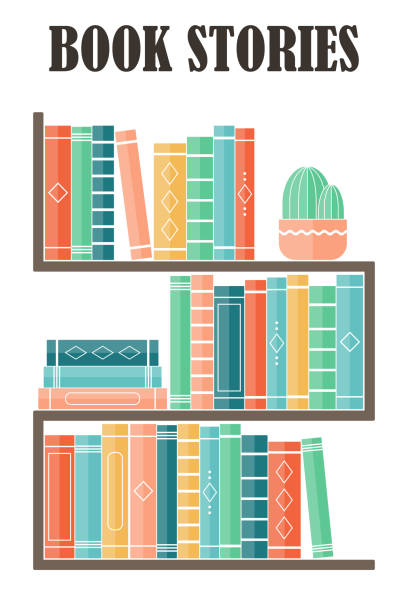 illustrations, cliparts, dessins animés et icônes de les livres multicolores sur l’étagère sont en rangée. concept d’éducation et de connaissance. bibliothèque avec des livres. librairie. image vectorielle - librarian