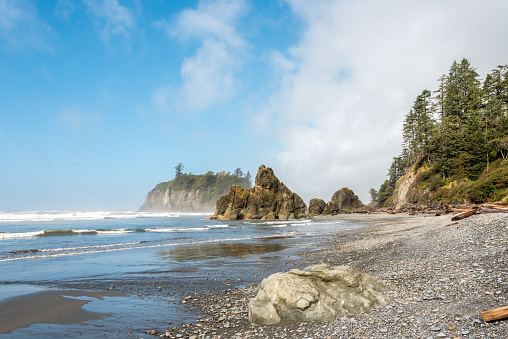 Famous Ruby Beach on the Pacific coast, Olympic National Park, USA