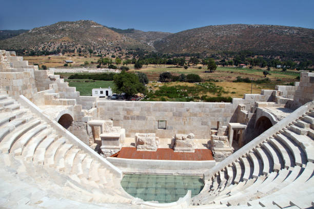 Patara ancient city amphitheater stock photo
