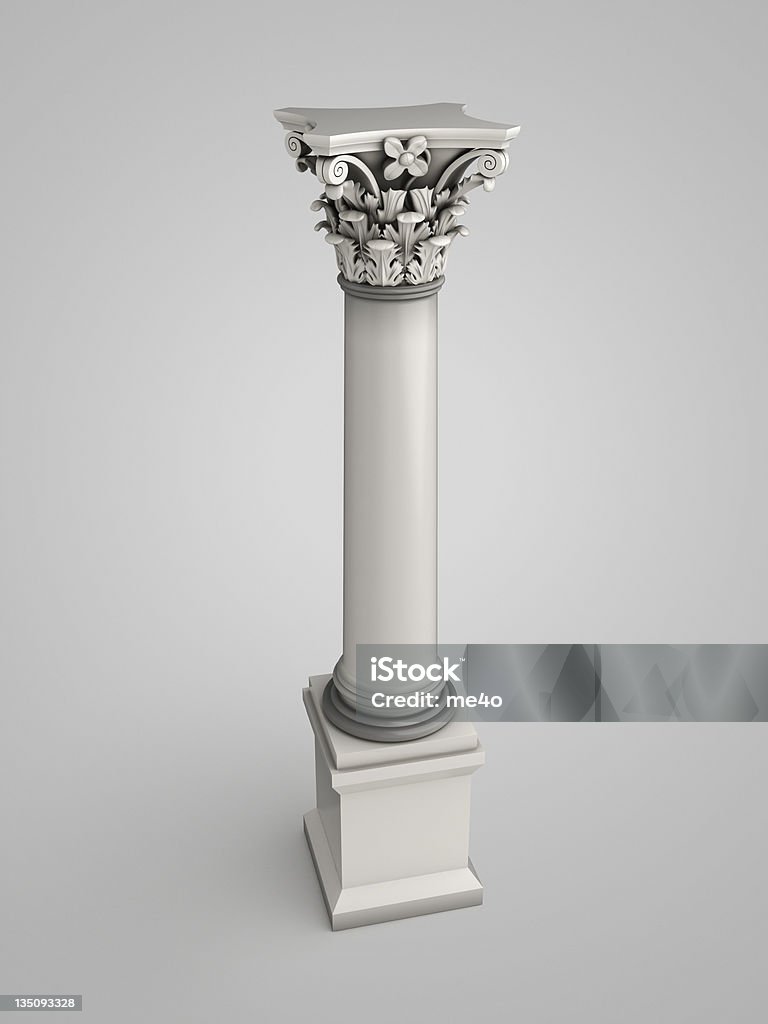 3 d columna con ornamentos florales - Foto de stock de Antigualla libre de derechos