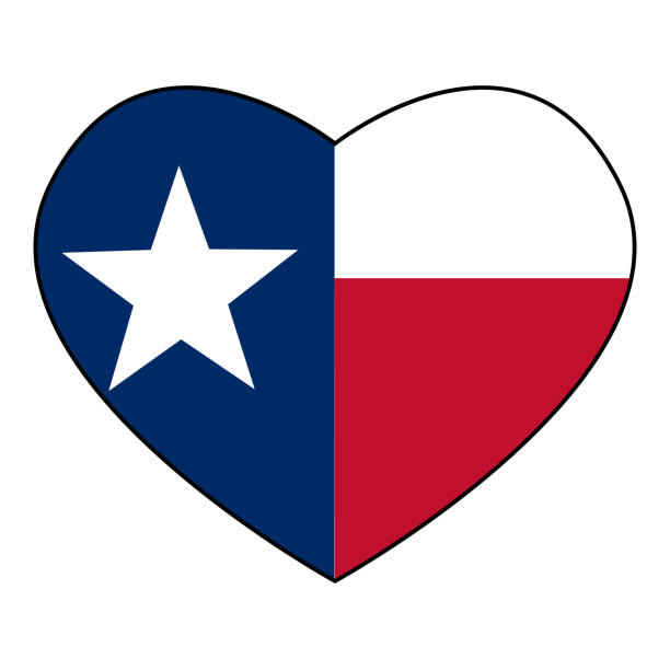 Texas flag heart on white background. Love to country and state sign. flat style. Texas flag heart on white background. Love to country and state sign. flat style. heart of texas stock illustrations