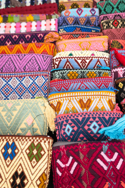 istock Colorful hand crafted pouches  in market 1350936978