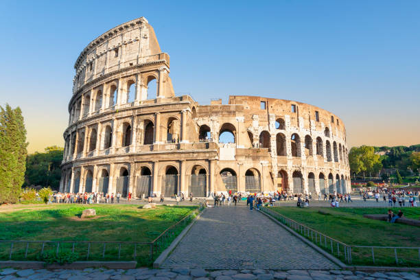 istock Coliseum with blue sky - Rome 1350938750