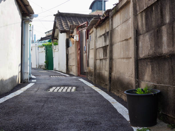 istock old alleyway in korea, house, architecture 1350939116