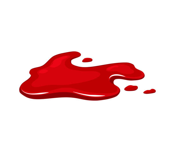 blutvergießen.  rote pfütze. vektor-cartoon-illustration. - spilling stock-grafiken, -clipart, -cartoons und -symbole