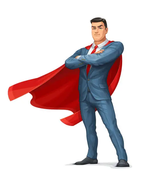 Vector illustration of Superhero Businessman