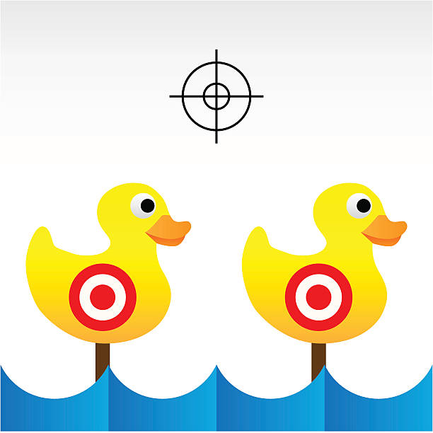 Shooting Ducks vector art illustration