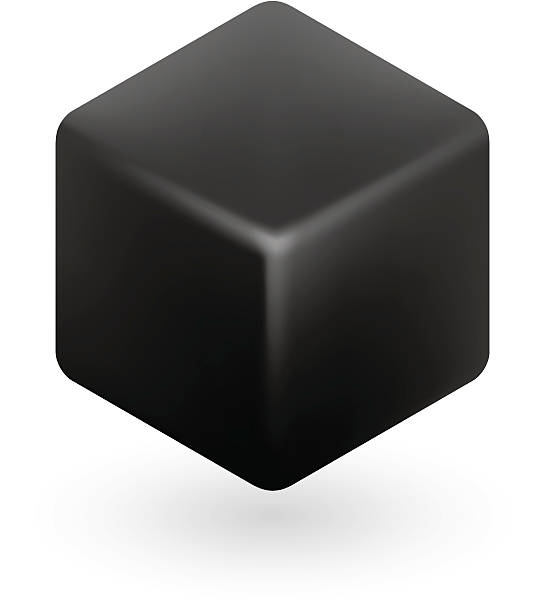 Black Cube vector art illustration
