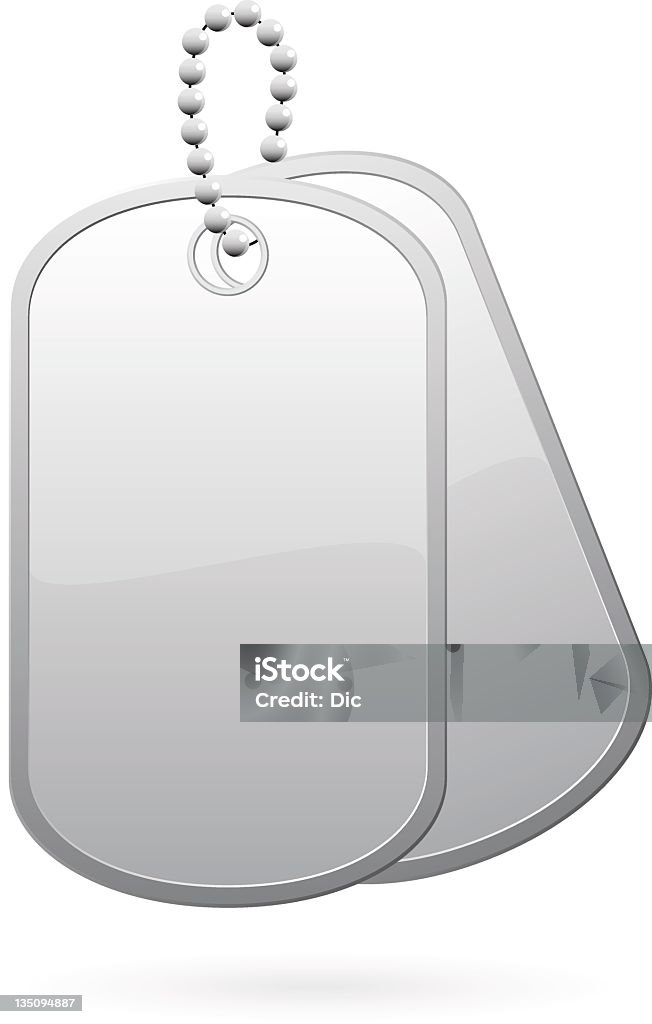 Stock Image Of Blank Dog Tags On A Chain Stock Illustration - Download  Image Now - Dog Tag, Military, Identity - iStock