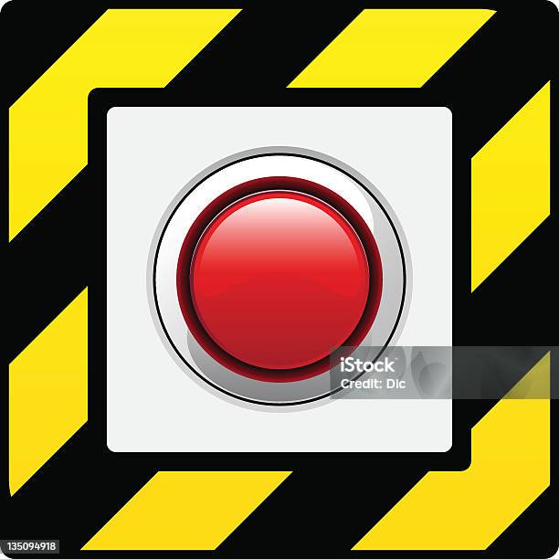 Ilustración de Botón De Emergencia y más Vectores Libres de Derechos de Botón pulsador - Botón pulsador, Señal de emergencia, Alardear
