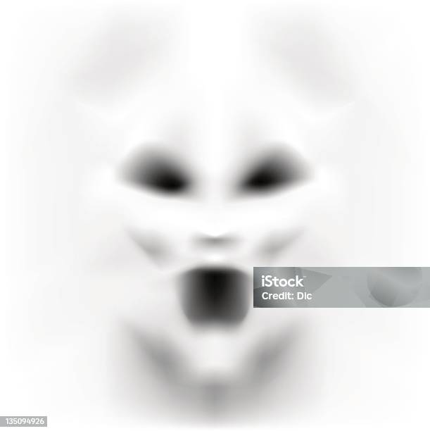 Frightening Face In White Emerging From A White Background Stock Illustration - Download Image Now