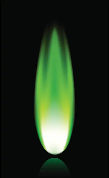 Vector illustration of Green Flame