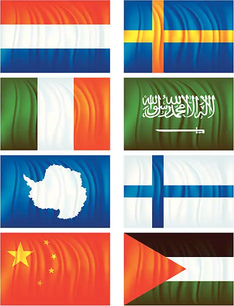 Vector illustration of Material flags three
