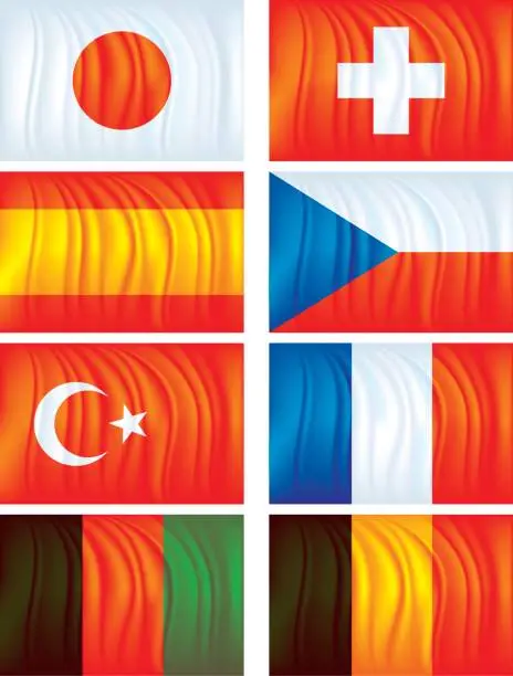 Vector illustration of Material flags two