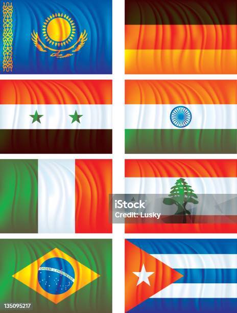 Material Flags Four Stock Illustration - Download Image Now - All Middle Eastern Flags, Backgrounds, Badge