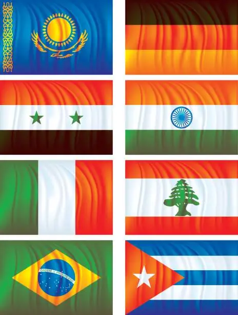 Vector illustration of Material flags four