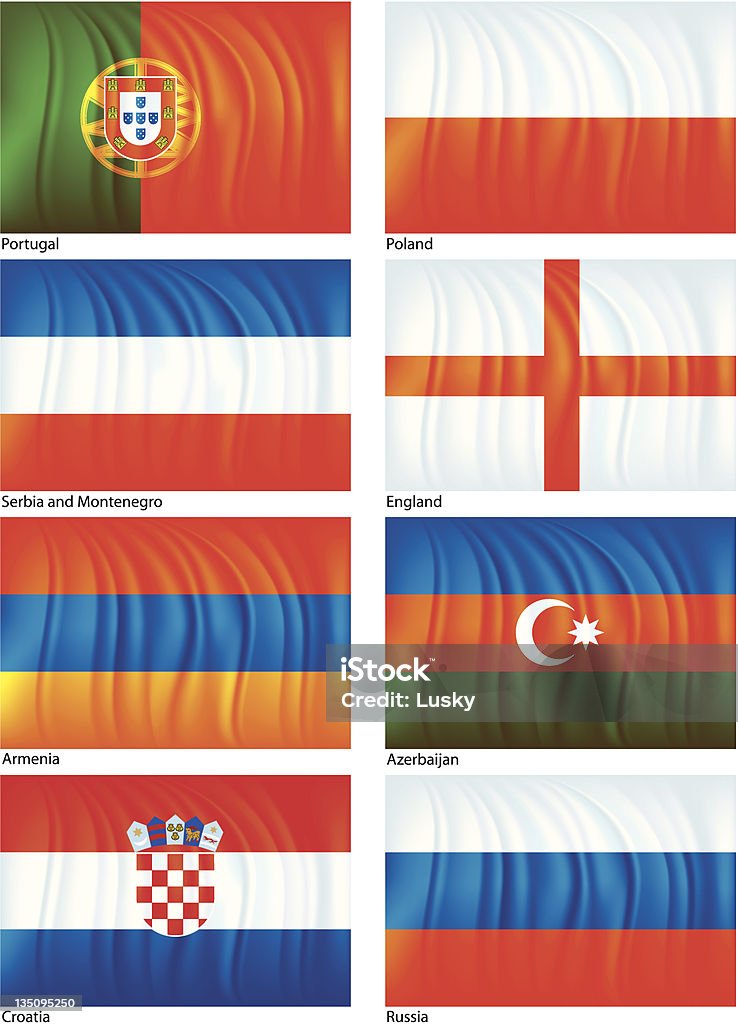 Material de conjunto de seis Bandeira - Royalty-free Futebol arte vetorial