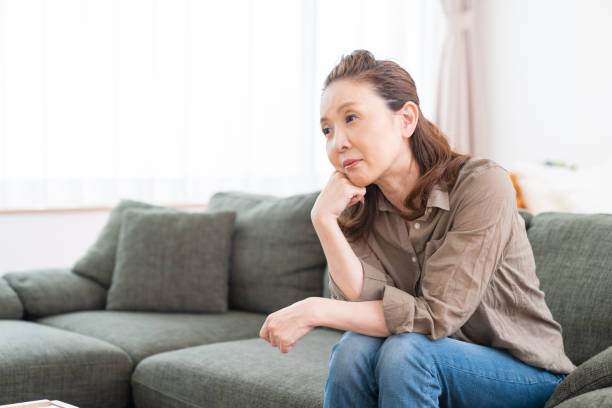istock senior age woman , think , 1350953536