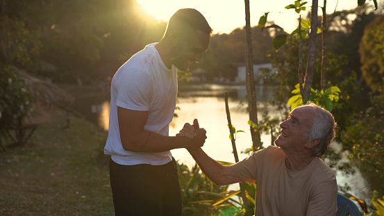 Young Man, Greeting, Men, Nature, Day