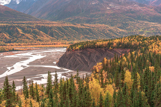 istock Matanuska River ,Alaska in fall season. 1350956329