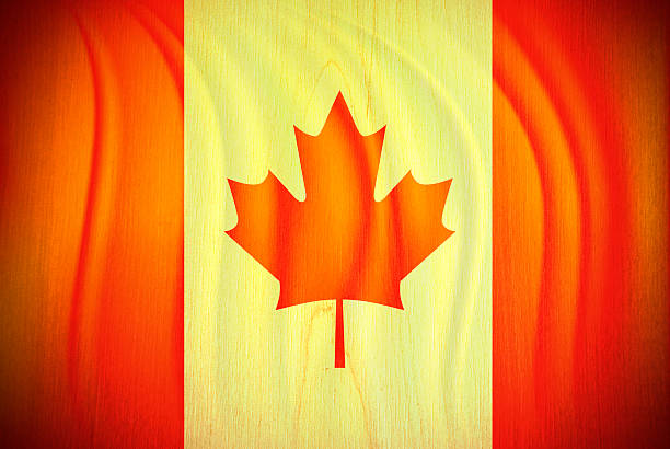 istock Wood grained Canadian flag 135095789