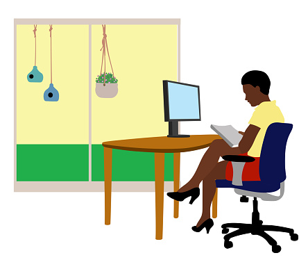 istock Home Office Black Woman Working 1350958343
