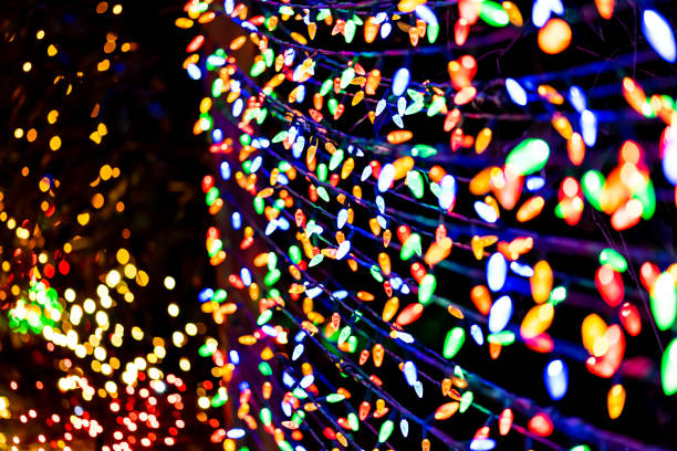 Christmas light  decoration for outdoors. stock photo