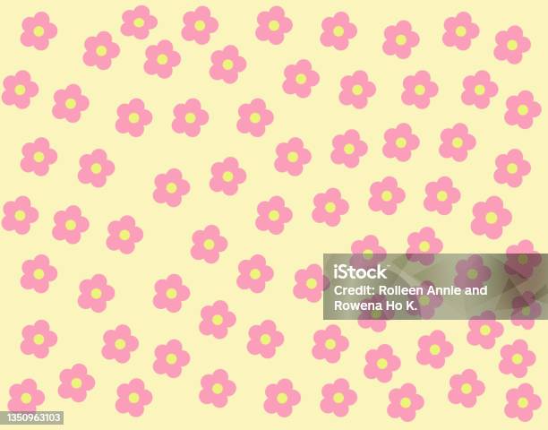 Pink Colour Random Bright Soft Color Random Repeating Pattern Pink Flowers Background 2021 ...