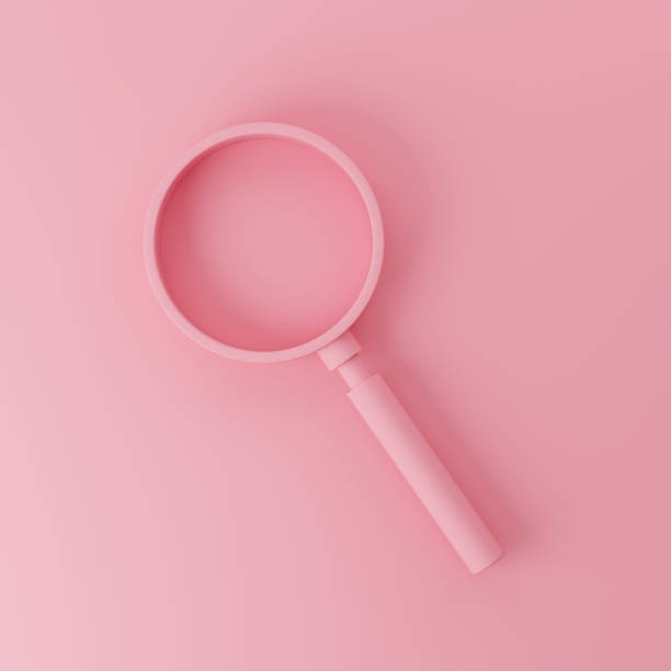 istock Magnifying glass on pink background. Searching information data in smart phone on internet networking concept. 3d rendering illustration 1350966520