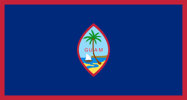вектор флага гуама - guam stock illustrations