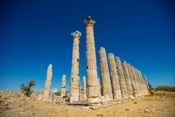 the temple of zeus of diokaesareia ( uzuncaburc ) ancient city in mersin, turkey - tyche 個照片及圖片檔