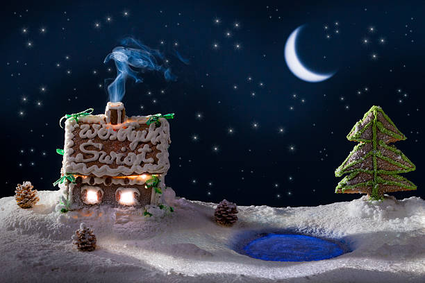 istock Small gingerbread cottage in the village 135099228