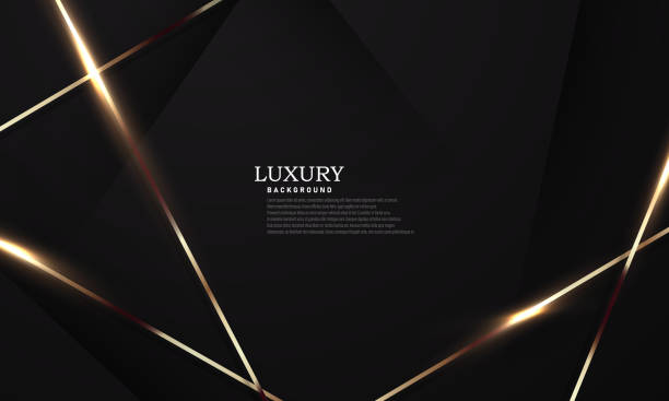 istock the splendor of luxury black gold poster on abstract background with dynamic 1350993689