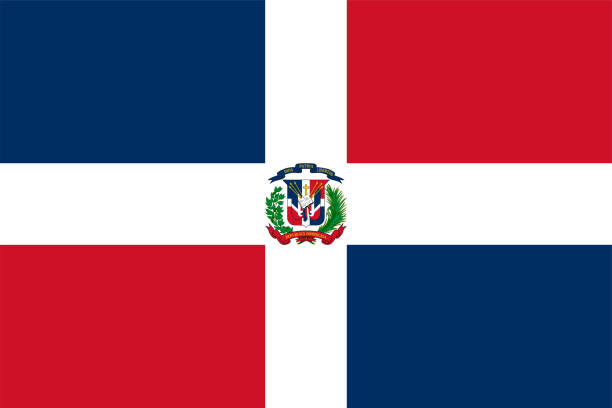 ilustrações, clipart, desenhos animados e ícones de vetor da bandeira da república dominicana - dominican flag