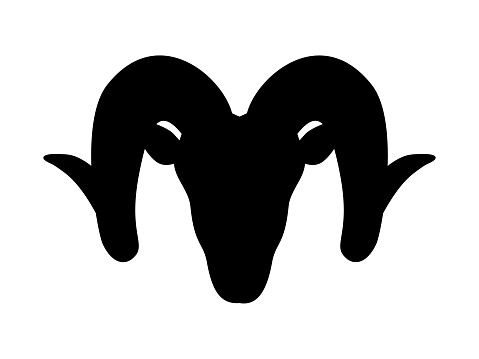 Ram head icon, horned sheep, vector illustration