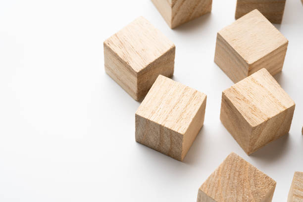 istock Wooden Block Cube Natural Wood Building Blocks 1350996660