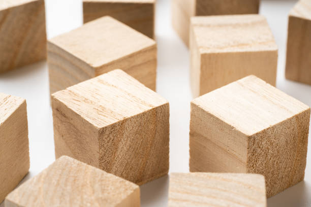 istock Wooden Block Cube Natural Wood Building Blocks 1350996670