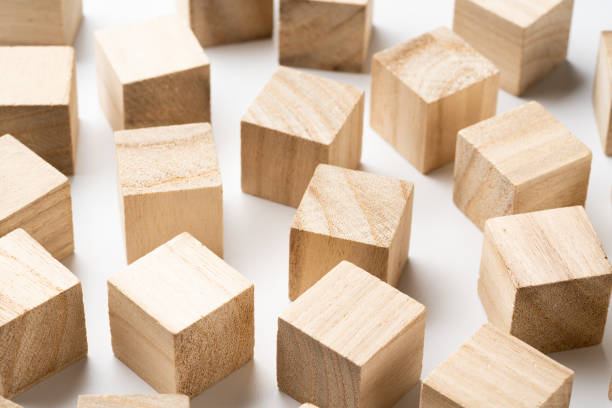 istock Wooden Block Cube Natural Wood Building Blocks 1350996704