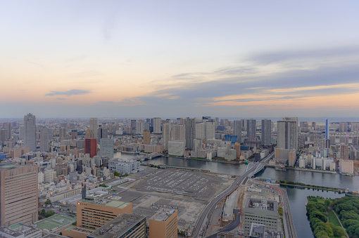 Urban landscape of Tokyo seen from Shiodome, Minato-ku, Tokyo