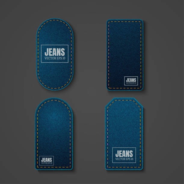 Jeans Sticker Design Jeanstag Sticker Engraved Brown Leather Label On Jeans Afbeelding Door