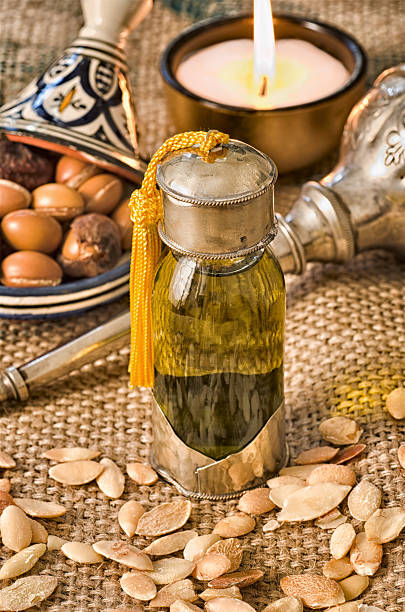 istock Still life of argan fruit and oil 135100757